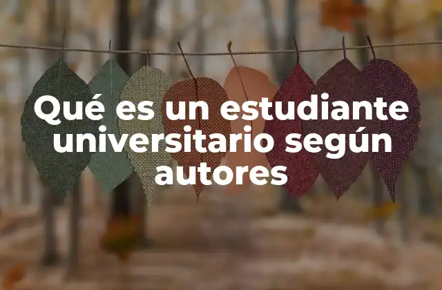 Qué es un Estudiante Universitario según Autores