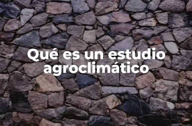 Qué es un Estudio Agroclimático