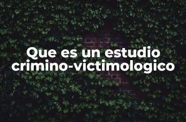 Que es un Estudio Crimino-victimologico