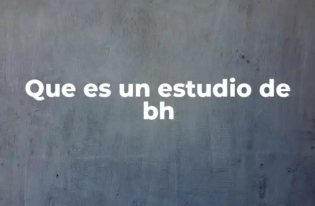 Que es un Estudio de Bh