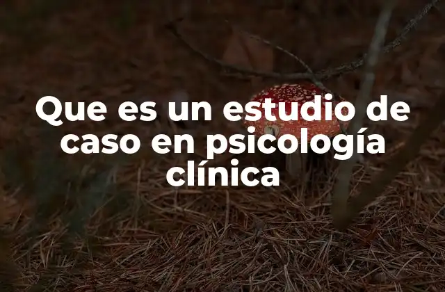 Que es un Estudio de Caso en Psicología Clínica