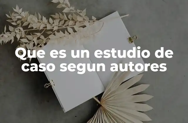 Que es un Estudio de Caso Segun Autores