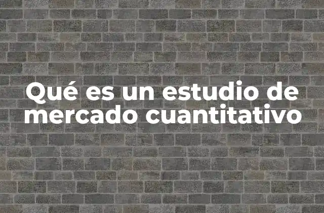 Qué es un Estudio de Mercado Cuantitativo