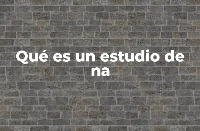 Qué es un Estudio de Na