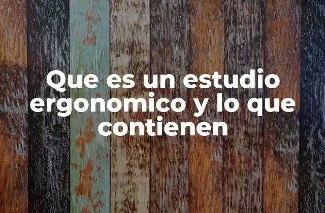 Cómo se estructura un estudio ergonómico sin mencionar directamente la palabra clave