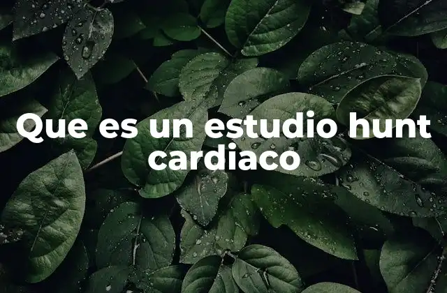 Que es un Estudio Hunt Cardiaco