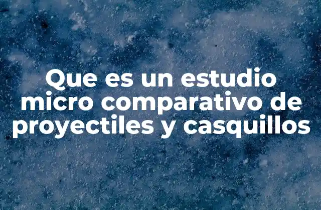 Que es un Estudio Micro Comparativo de Proyectiles y Casquillos