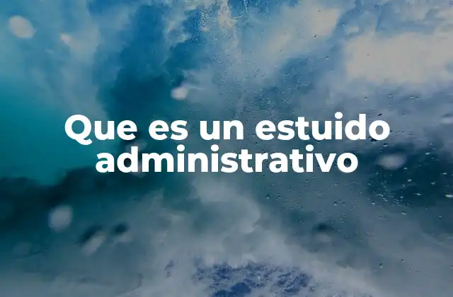 Que es un Estuido Administrativo