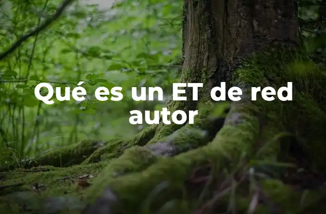 Qué es un Et de Red Autor