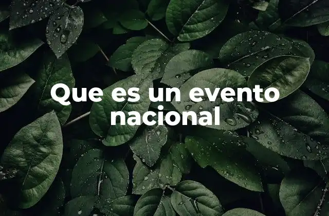 Que es un Evento Nacional