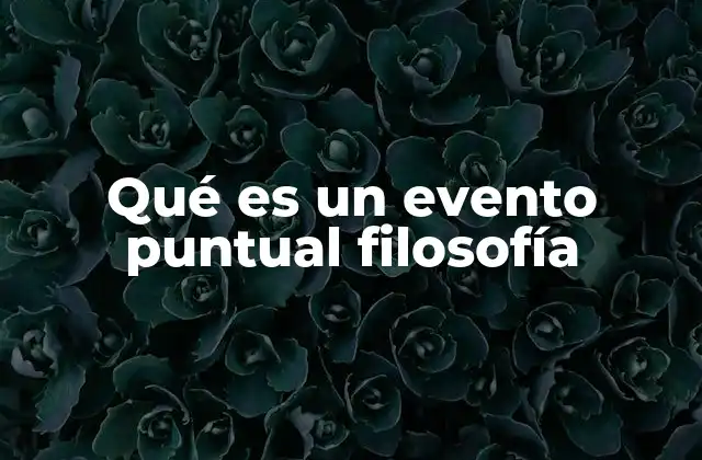 Qué es un Evento Puntual Filosofía
