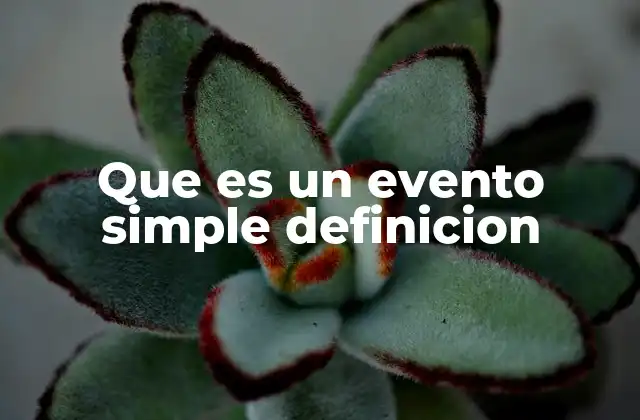 Que es un Evento Simple Definicion
