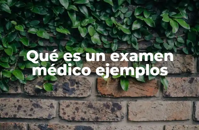 Qué es un Examen Médico Ejemplos