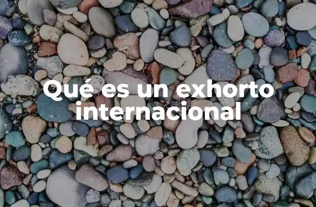 Qué es un Exhorto Internacional