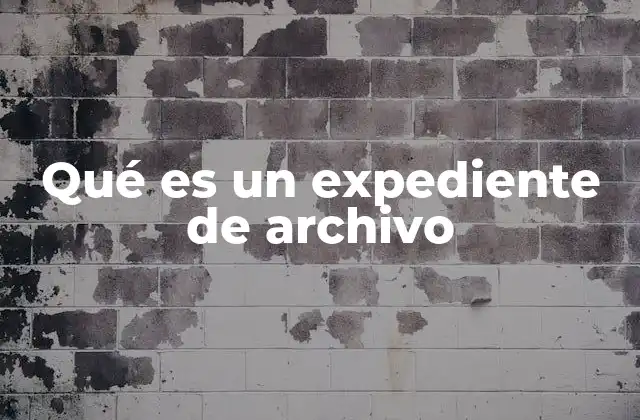 Qué es un Expediente de Archivo