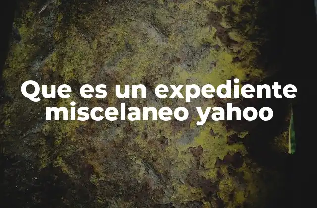 Que es un Expediente Miscelaneo Yahoo 2 El papel de los expedientes en la gestión legal de empresas digitales