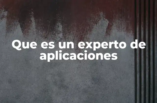 Que es un Experto de Aplicaciones