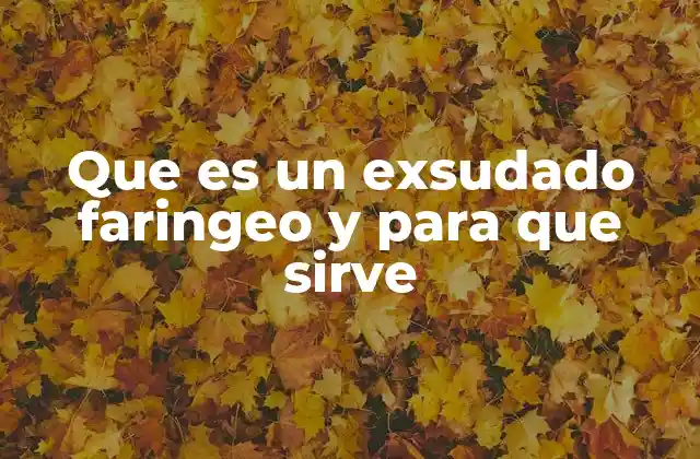 Que es un Exsudado Faringeo y para que Sirve