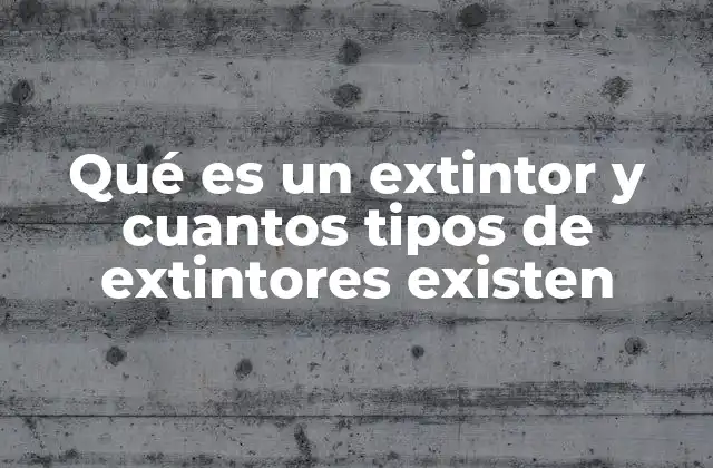 Qué es un Extintor y Cuantos Tipos de Extintores Existen
