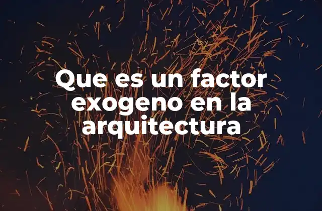 Que es un Factor Exogeno en la Arquitectura