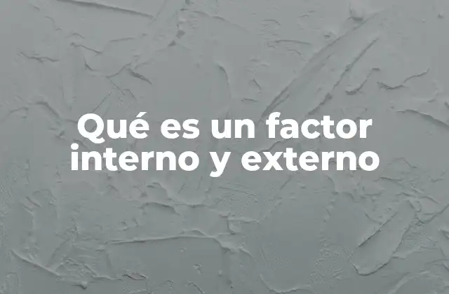 Qué es un Factor Interno y Externo