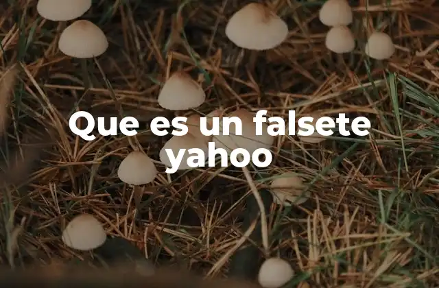 Que es un Falsete Yahoo