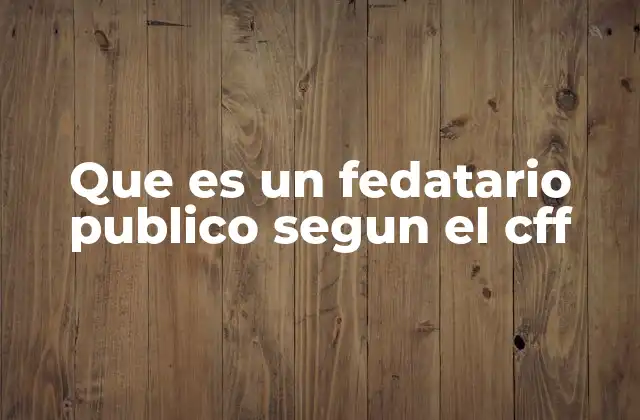 Que es un Fedatario Publico Segun el Cff