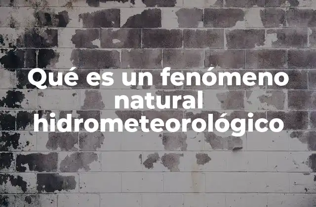 Qué es un Fenómeno Natural Hidrometeorológico