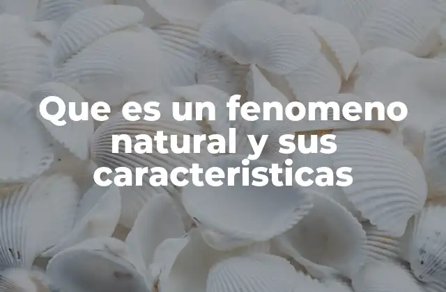 Que es un Fenomeno Natural y Sus Caracteristicas