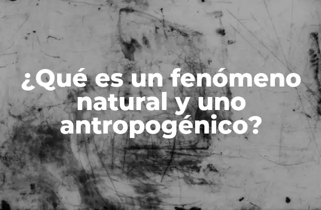 ¿qué es un Fenómeno Natural y Uno Antropogénico?