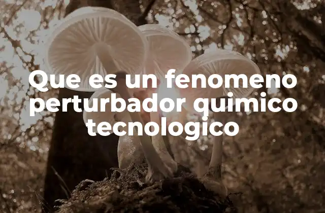 Que es un Fenomeno Perturbador Quimico Tecnologico