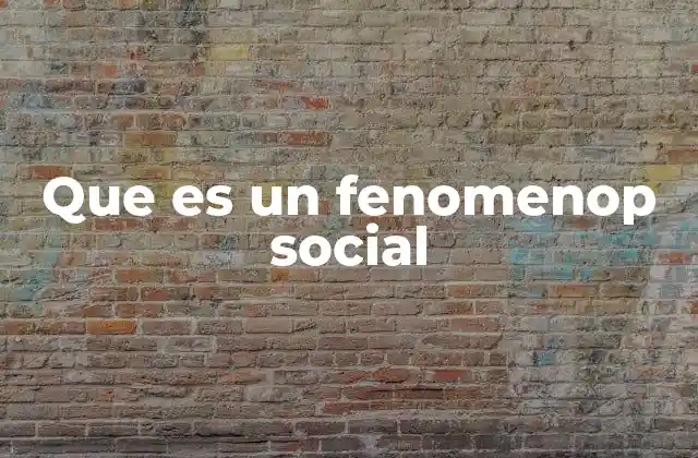 Que es un Fenomenop Social