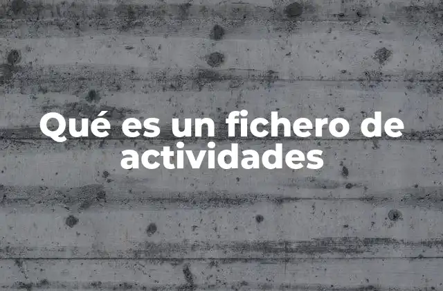 Qué es un Fichero de Actividades