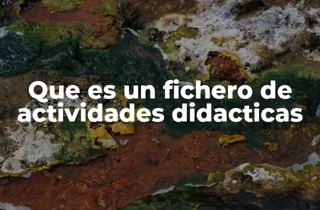 Que es un Fichero de Actividades Didacticas