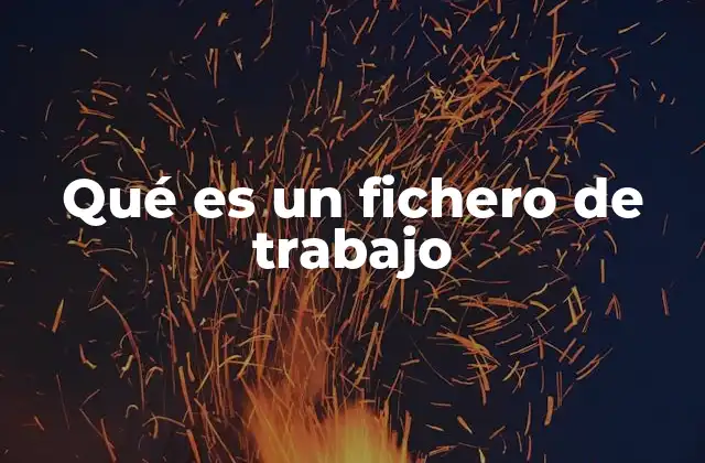 Qué es un Fichero de Trabajo