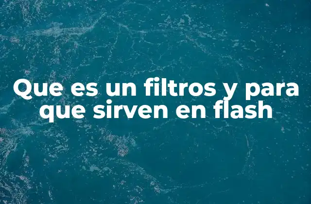 Que es un Filtros y para que Sirven en Flash