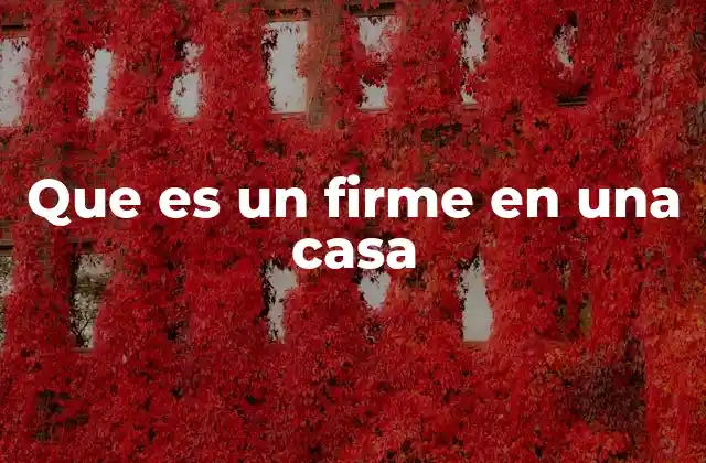 Que es un Firme en una Casa