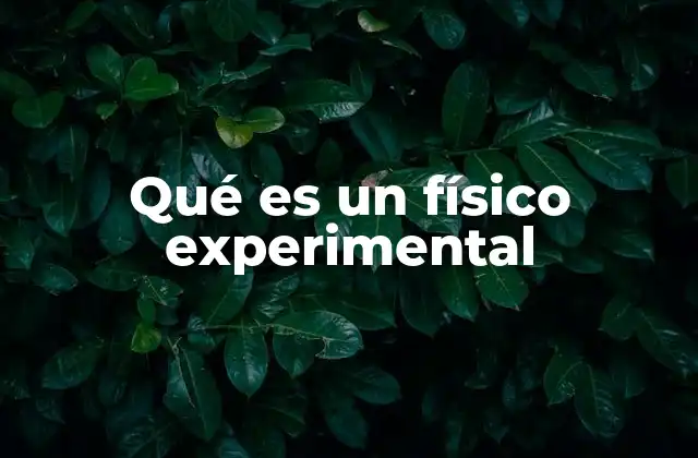 Qué es un Físico Experimental