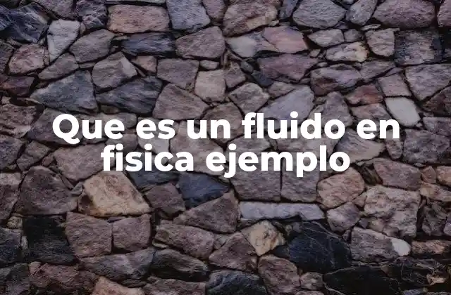 Que es un Fluido en Fisica Ejemplo