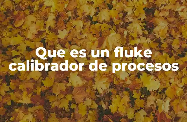 Que es un Fluke Calibrador de Procesos