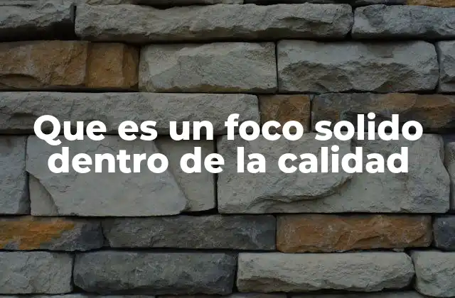 Que es un Foco Solido Dentro de la Calidad 2 La importancia de la concentración en procesos clave