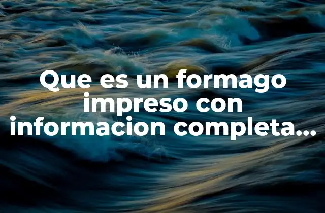 Que es un Formago Impreso con Informacion Completa Electronica