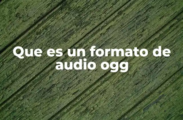 Que es un Formato de Audio Ogg