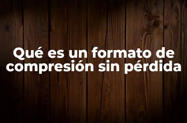 Qué es un Formato de Compresión sin Pérdida