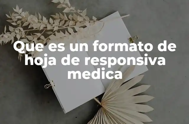 Que es un Formato de Hoja de Responsiva Medica