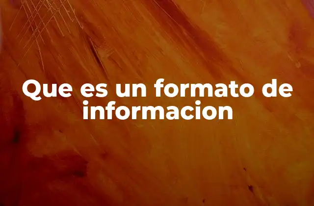 Que es un Formato de Informacion