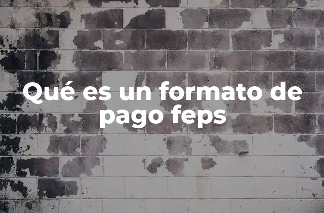 Qué es un Formato de Pago Feps