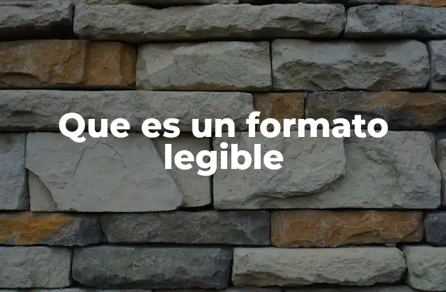 Que es un Formato Legible