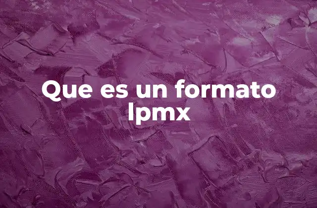 Que es un Formato Lpmx