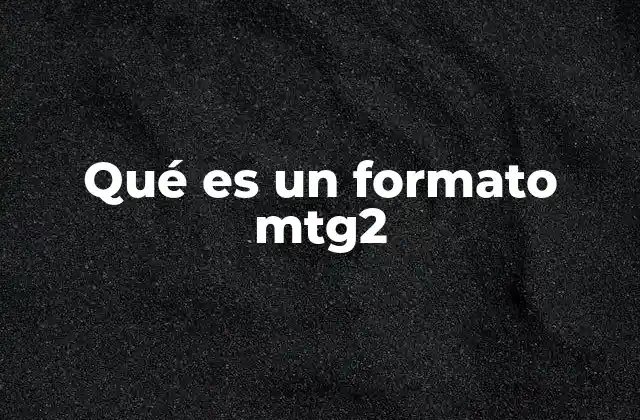 Qué es un Formato Mtg2